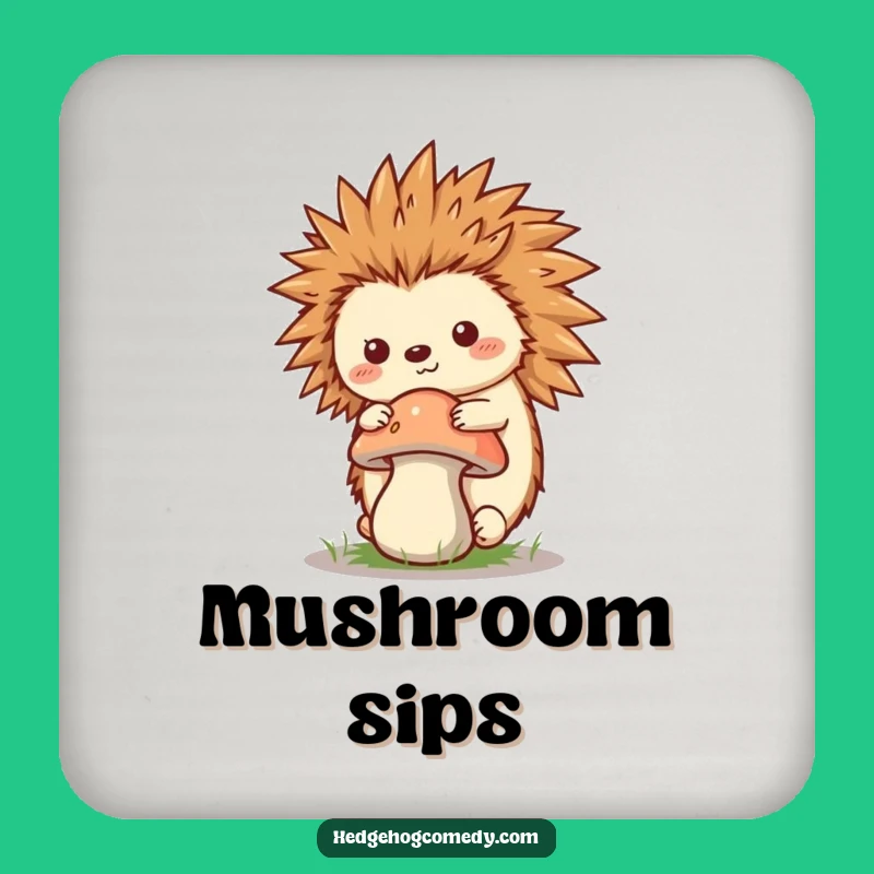 Funny Kawaii Hedgehog Coaster - Whimsical Humorous Gift for Table Protection