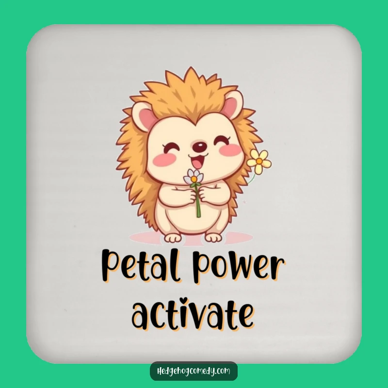 Protect Your Surfaces: Funny Hedgehog Flower Coaster Set for Cute Decor!
