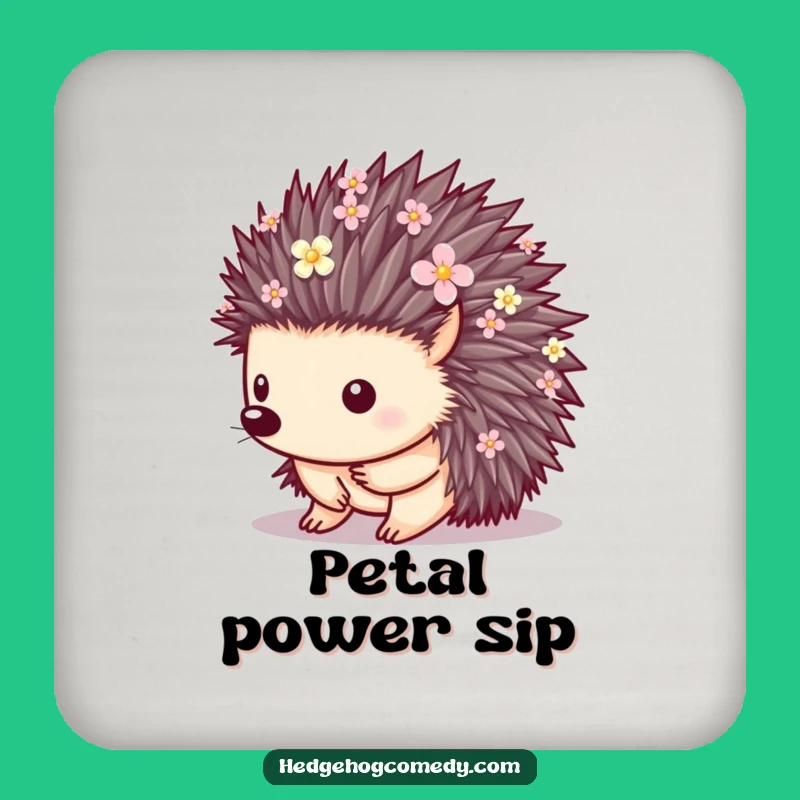 Funny Floral Hedgehog Coaster Set - Cute Blooming Table Protection