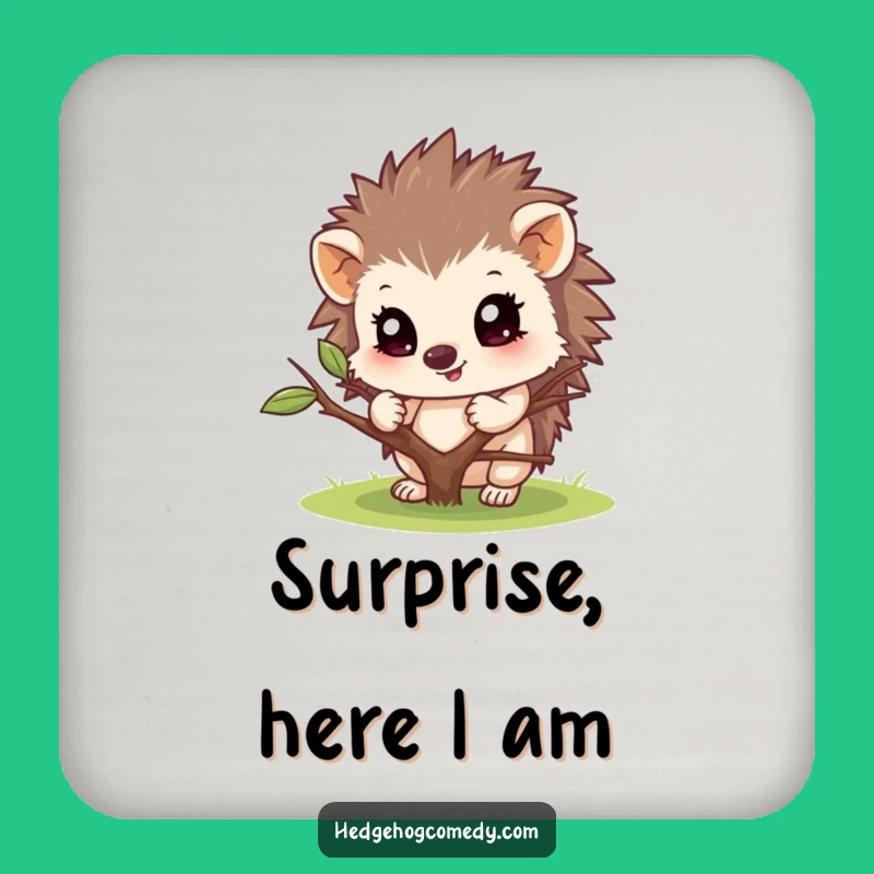 Protect Your Surfaces: Funny Hedgehog Peeking Coaster for Playful Decor!