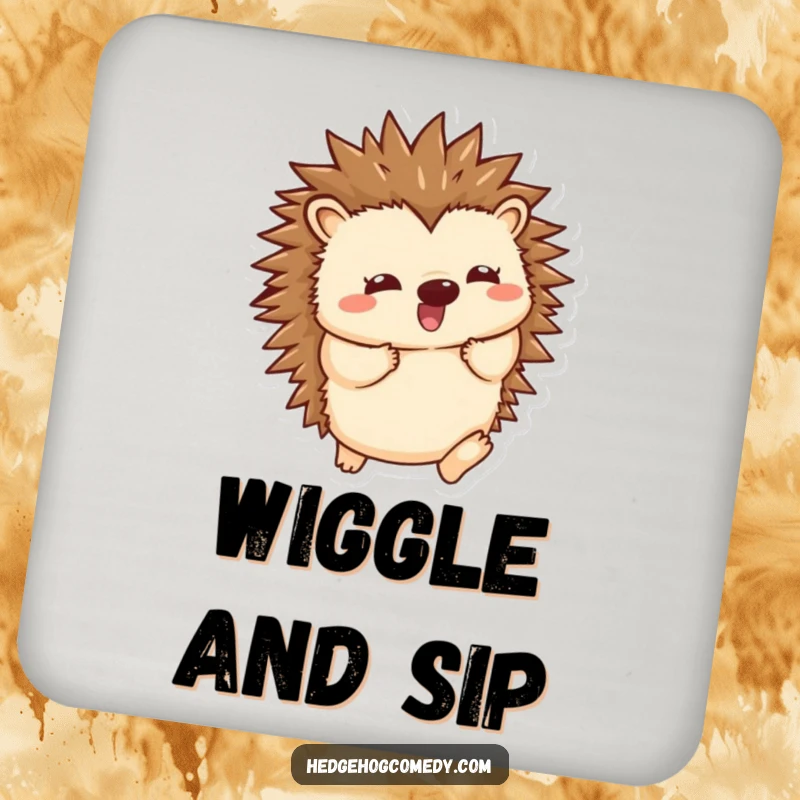 Funny Kawaii Hedgehog Coaster: Playful wiggle as spines unfurl, a cute and humorous way to protect furniture. Great funny gift.