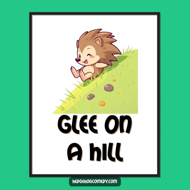Funny Hedgehog Sliding Poster: Capture Joyful Moments, Great Gift!