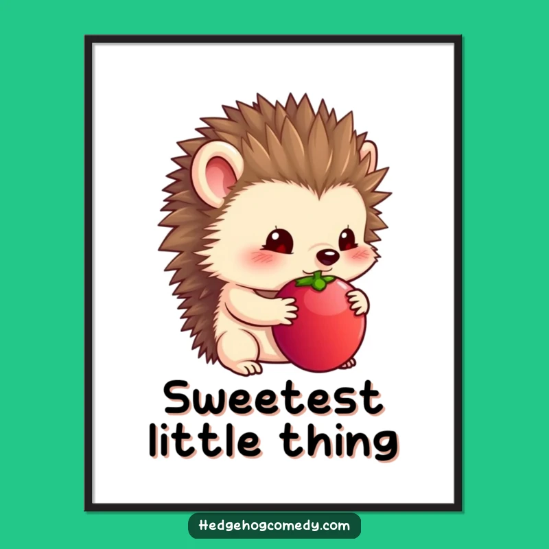 Funny Timid Hedgehog Poster - Sweet Art for a Cozy Space