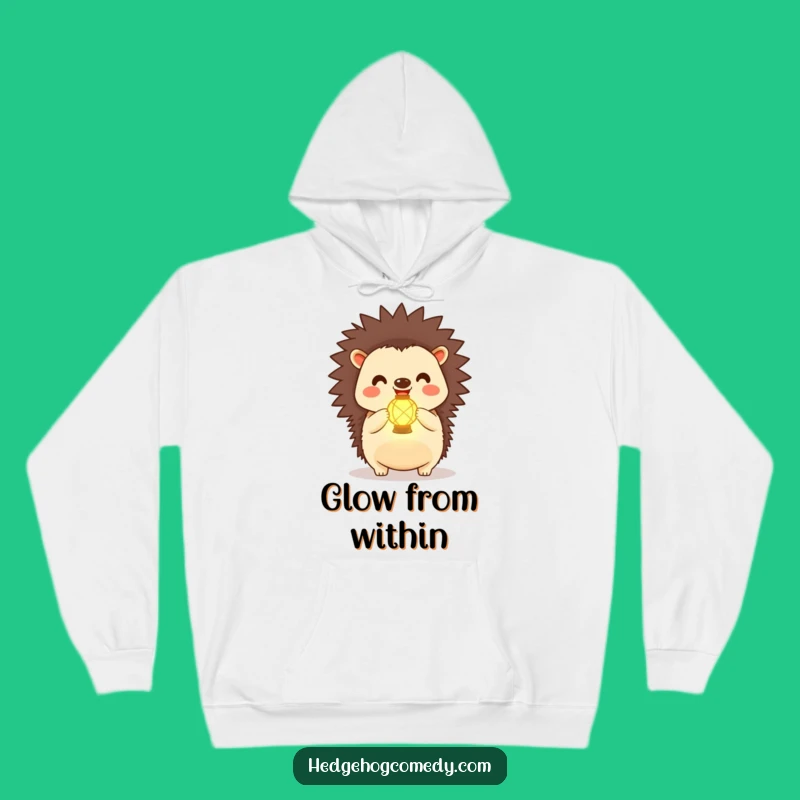 Cozy Funny Kawaii Hedgehog Lantern Hoodie: Warm Glow, Joyful Design, Perfect Gift
