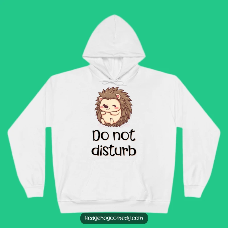 Funny Kawaii Hedgehog Ball Hoodie - Cozy Prickly Friend Rolling Up for a Warm Laugh Gift
