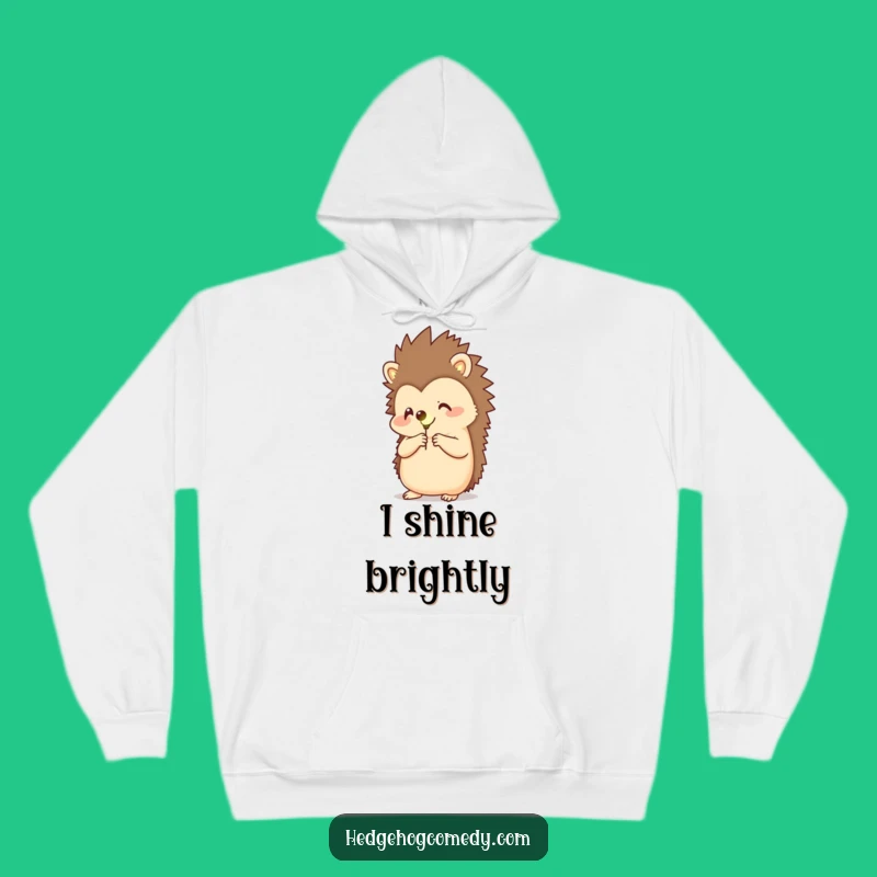 Cozy Funny Hedgehog Firefly Hoodie: Nighttime Magic, Great Gift!