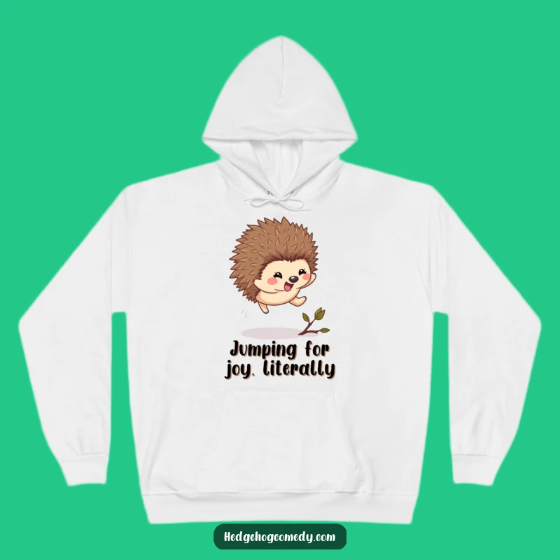 Funny Kawaii Hedgehog Leap Hoodie - Cozy Excited Wear Gift
