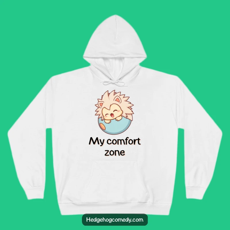 Funny Hedgehog Hoodie: Joyful Rolling Ball Character, Cozy Funny Gift for Comfort Lovers
