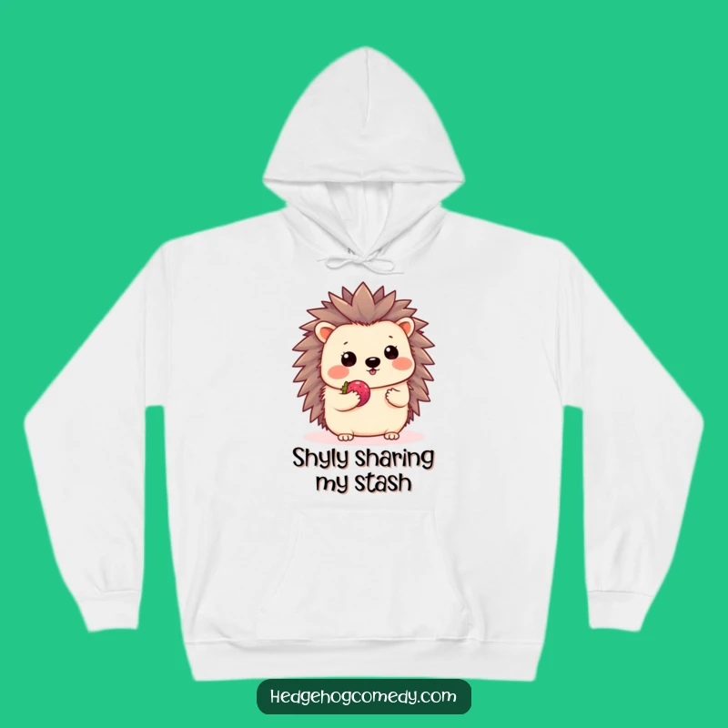 Funny Kawaii Hedgehog Shy Wave Hoodie - Cozy Kindness Wear Gift