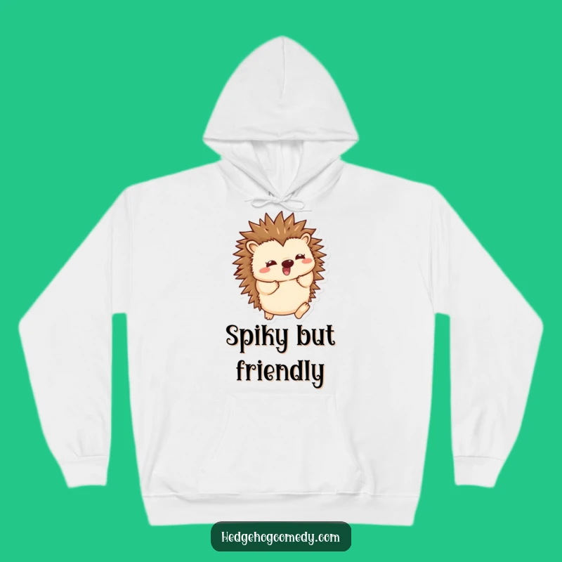 Cozy Funny Kawaii Hedgehog Hoodie: Energetic Spine Wiggle - Warm Hugs & Laughter!