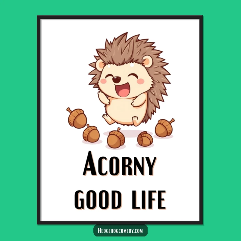 Free Printable Juggling Hedgehog Wall Art: Funny Downloadable Decor Gift