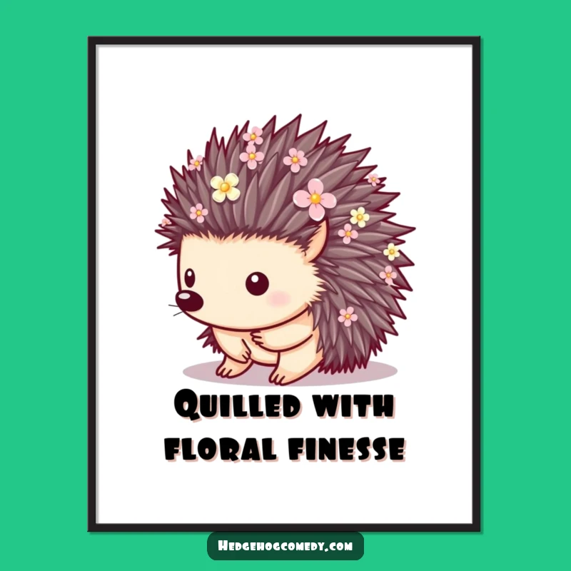 Free Printable Wall Art: Floral Hedgehog for Enchanting DIY Decor