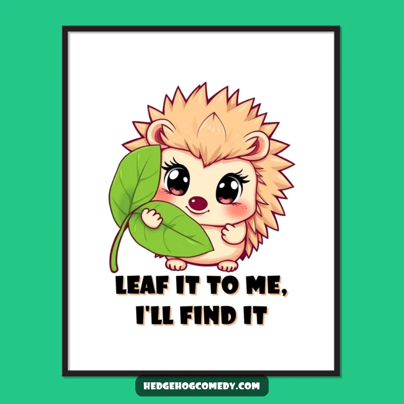 Free Printable Wall Art: Funny Hedgehog Peek for Humorous Downloadable Decor