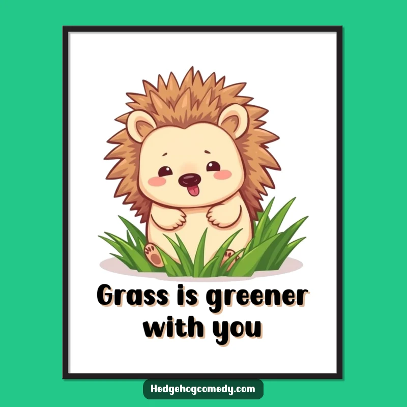 Free Printable Wall Art: Waddling Hedgehog, Joyful Nature, Funny Downloadable Decor for Cozy Homes