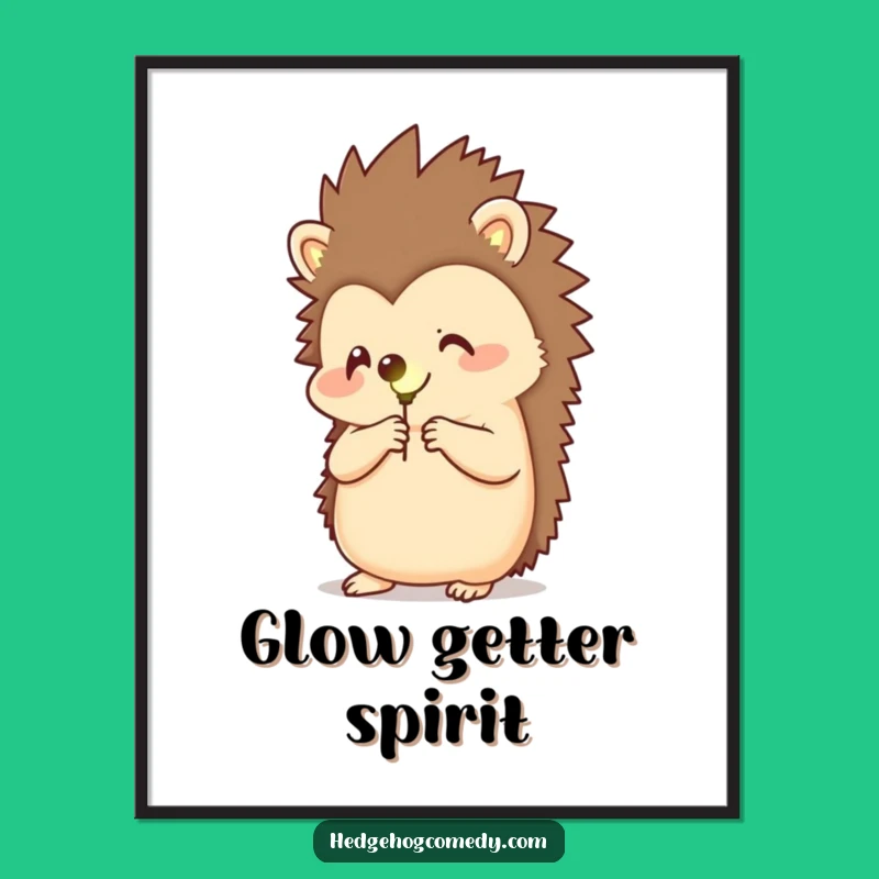 Free Printable Wall Art: Hedgehog Firefly Glow Funny Downloadable Art Decor
