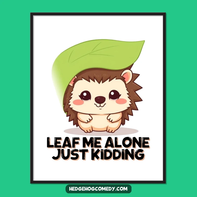 Free Printable Wall Art: Shy Hedgehog Art, Adorable Downloadable Decor