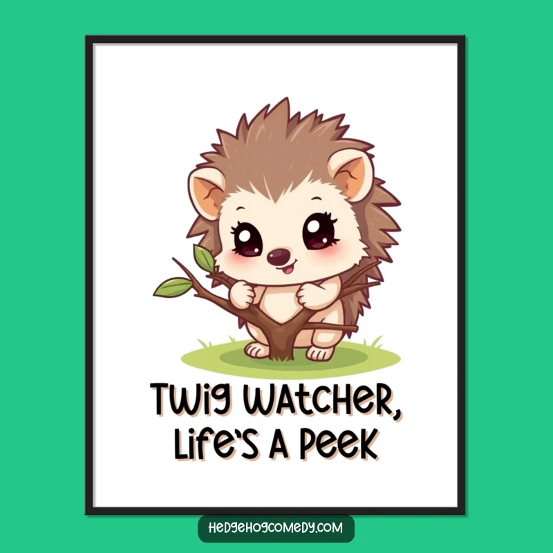 Free Printable Wall Art: Playful Hedgehog Peeking, Whimsical Downloadable Decor
