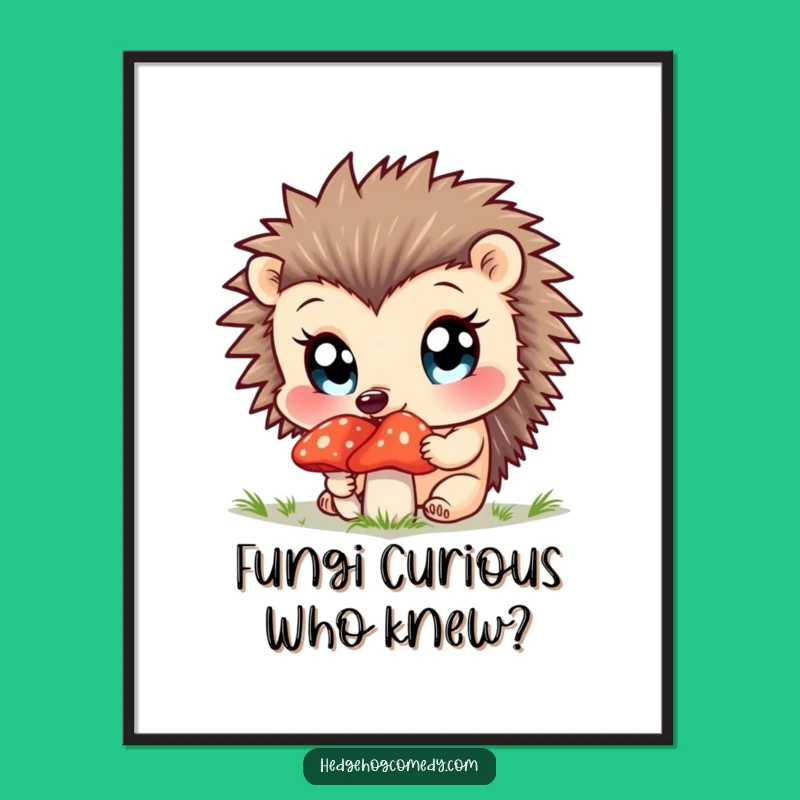 Whimsical Free Printable Wall Art: Curious Hedgehog, Enchanting Downloadable Decor