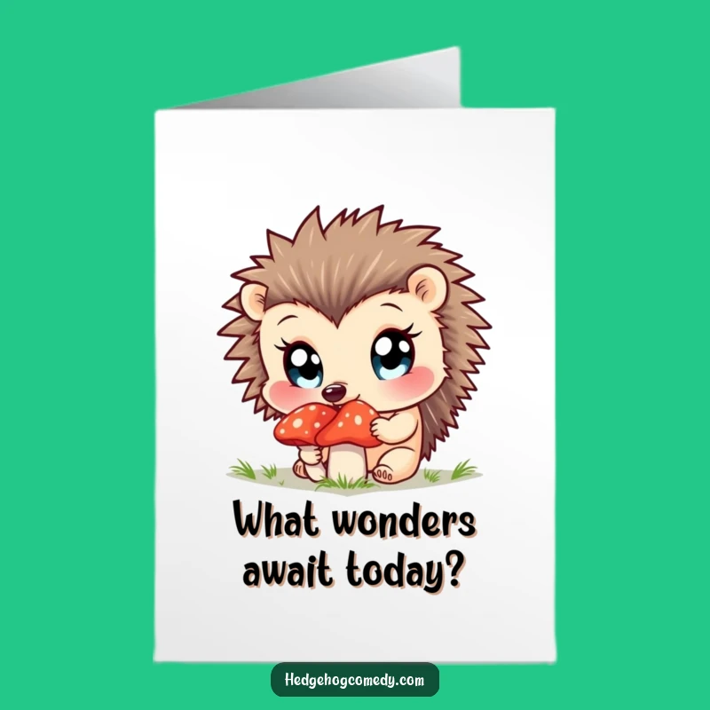 Free Printable Birthday Card: Curious Hedgehog, Whimsical Downloadable Gift