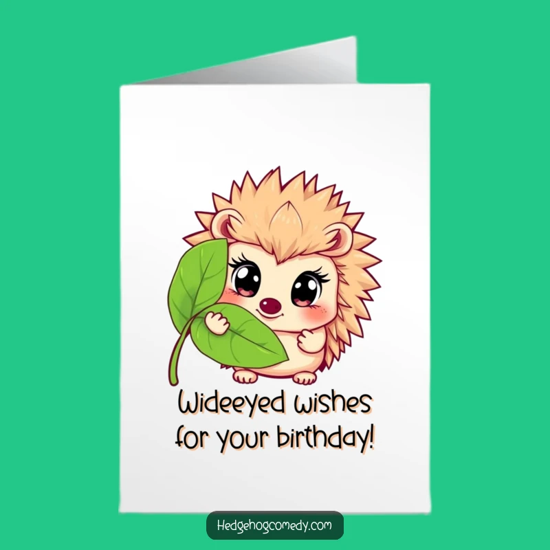 Free Printable Birthday Card: Shy Hedgehog's Peek for a Funny Downloadable Gift