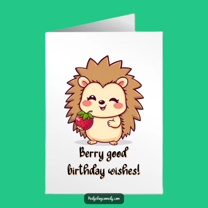 Free Printable Birthday Card: Smiling Hedgehog, Funny Downloadable Gift