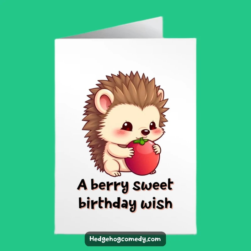 Free Printable Birthday Card: Timid Hedgehog, Sweet Downloadable Gift