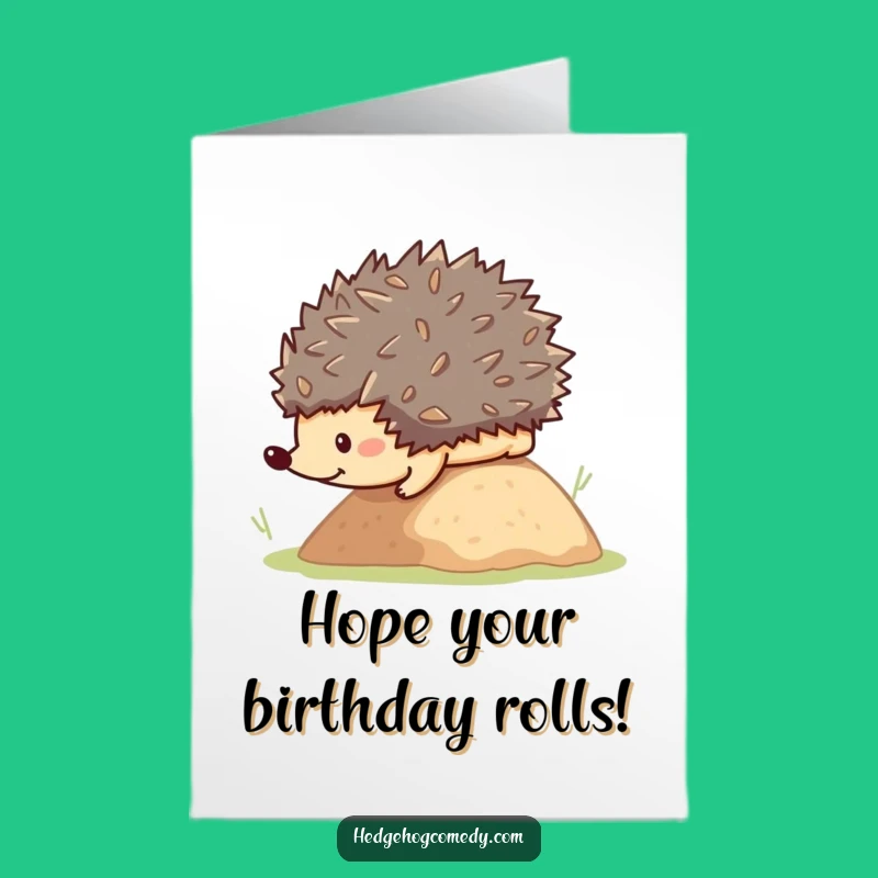 Free Printable Rolling Hedgehog Birthday Card: Cute Funny Downloadable Gift