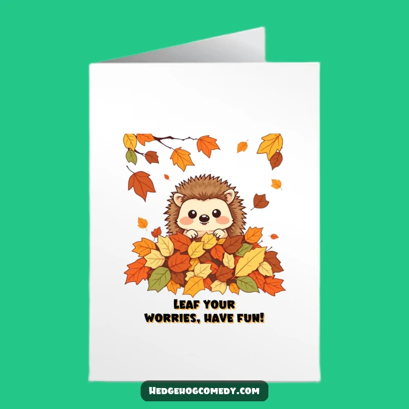 Free Printable Autumn Hedgehog Birthday Card: Cute Funny Downloadable Gift