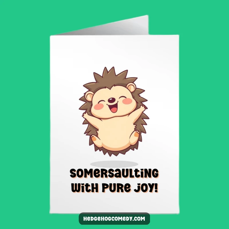 Free Printable Congrats Card: Joyful Hedgehog, Playful Downloadable Gift