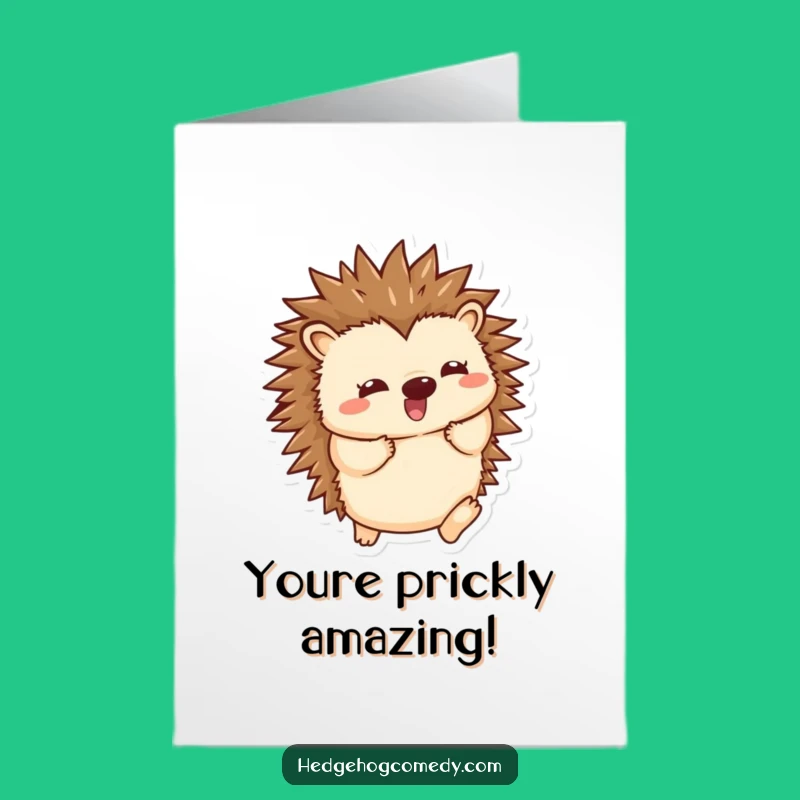 Free Printable Congrats Card: Joyful Hedgehog Spines, Humorous Downloadable Gift