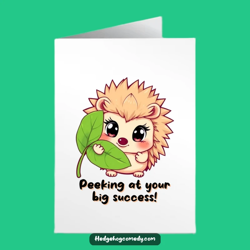 Free Printable Congrats Card: Hedgehog's Surprise for a Humorous Downloadable Gift