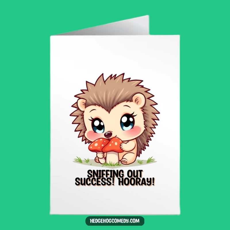 Free Printable Congrats Card: Curious Hedgehog, Enchanting Downloadable Gift