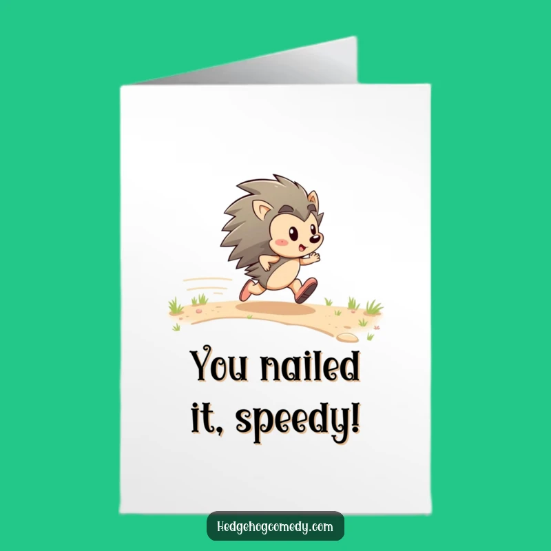 Free Printable Congrats Card: Speedy Hedgehog Zips to Victory