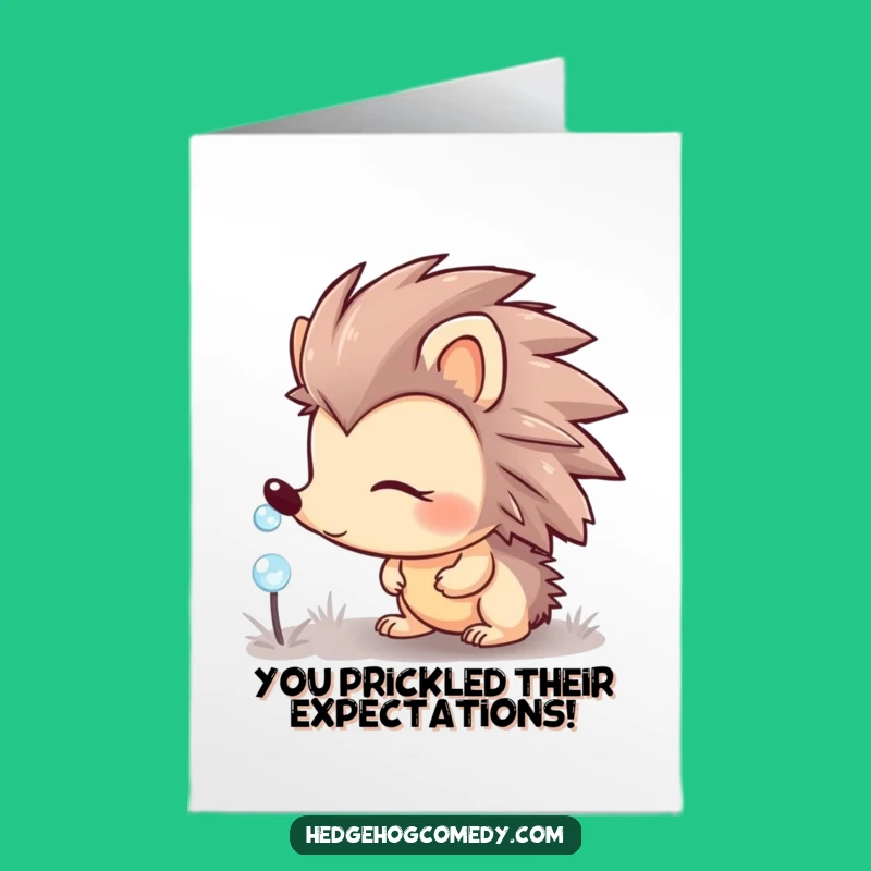 Free Printable Congrats Card: Hedgehog Dewdrop Wonder, Funny Downloadable Gift