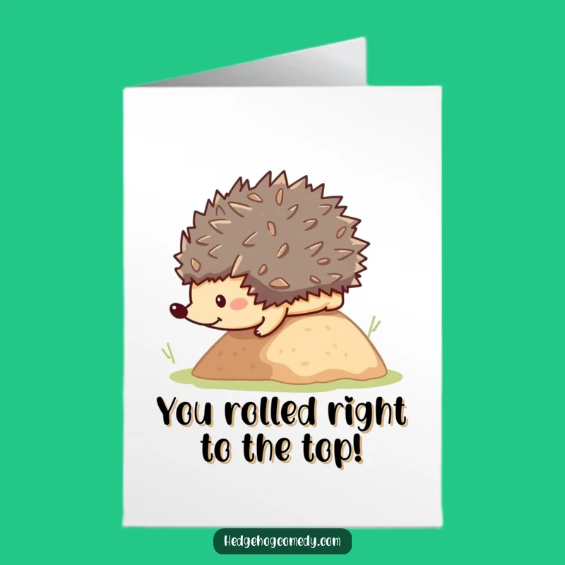 Free Printable Rolling Hedgehog Congrats Card: Cute Funny Downloadable Gift