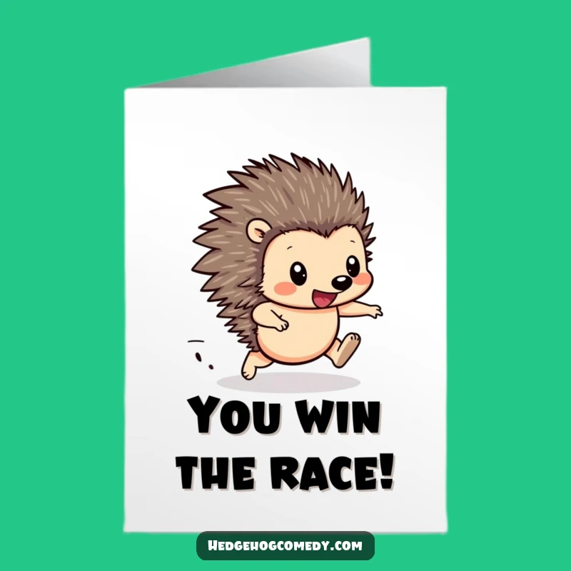 Free Printable Congrats Card: Hedgehog Race - Fast & Funny Celebration!