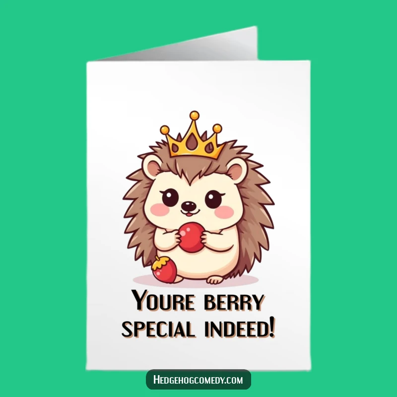 Free Printable Congrats Card: Cute Hedgehog Crowned For Your Success Funny Downloadable