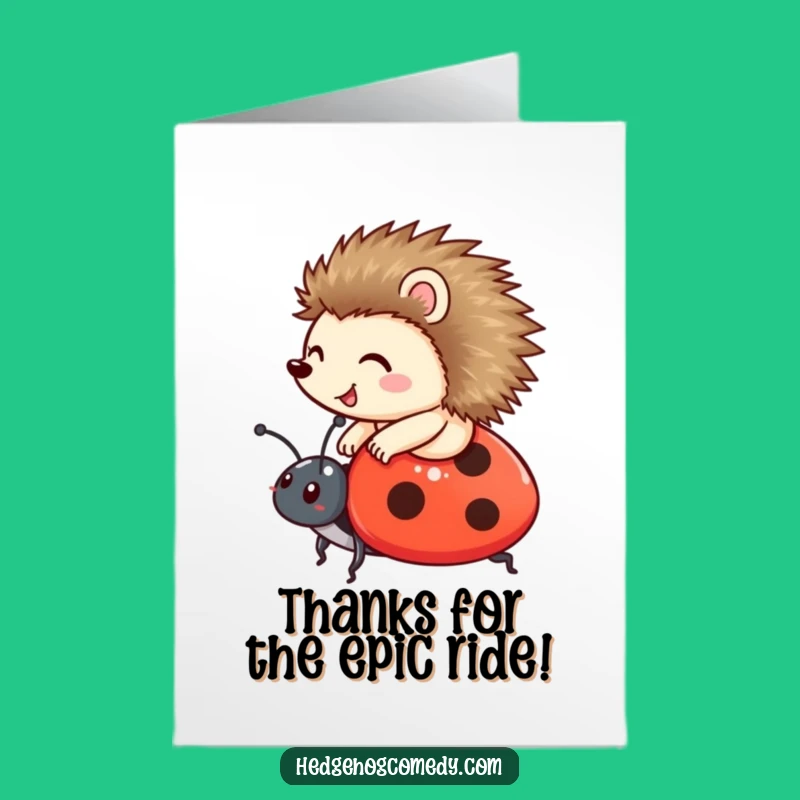 Free Printable Hedgehog Ladybug Thank You Card - Sweet Downloadable Gift for Gratitude!