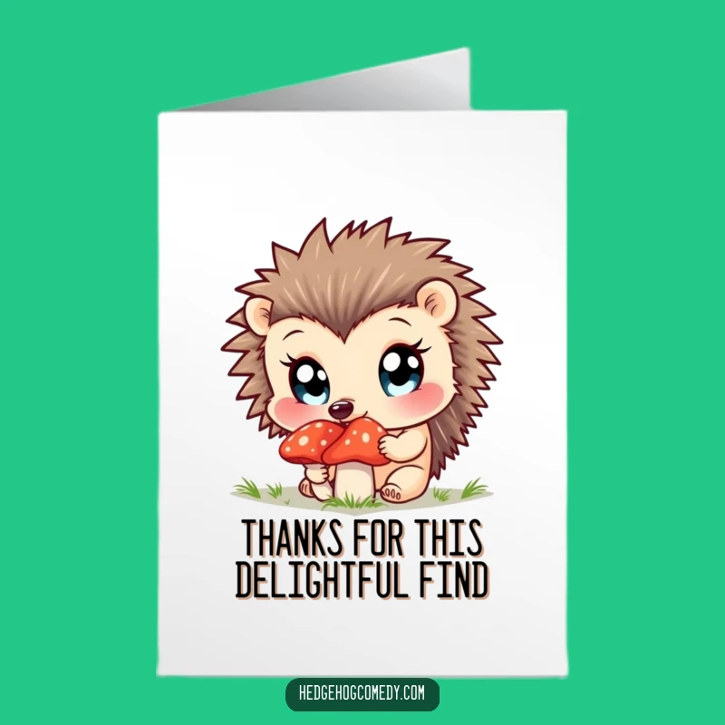 Free Printable Thank You Card: Curious Hedgehog, Sweet Downloadable Gift