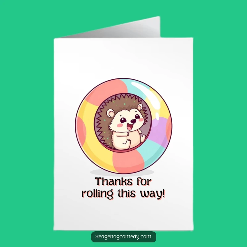 Free Printable Thank You Card: Funny Rolling Hedgehog, A Fun Downloadable Gift!