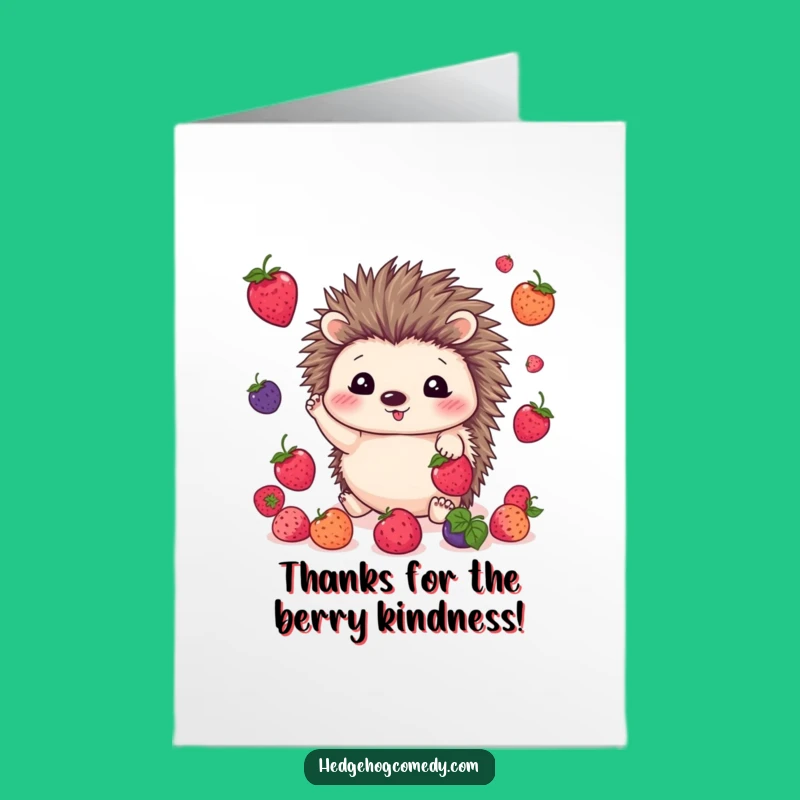 Free Printable Thank You Card: Juggling Hedgehog Thanks, Downloadable DIY Gift