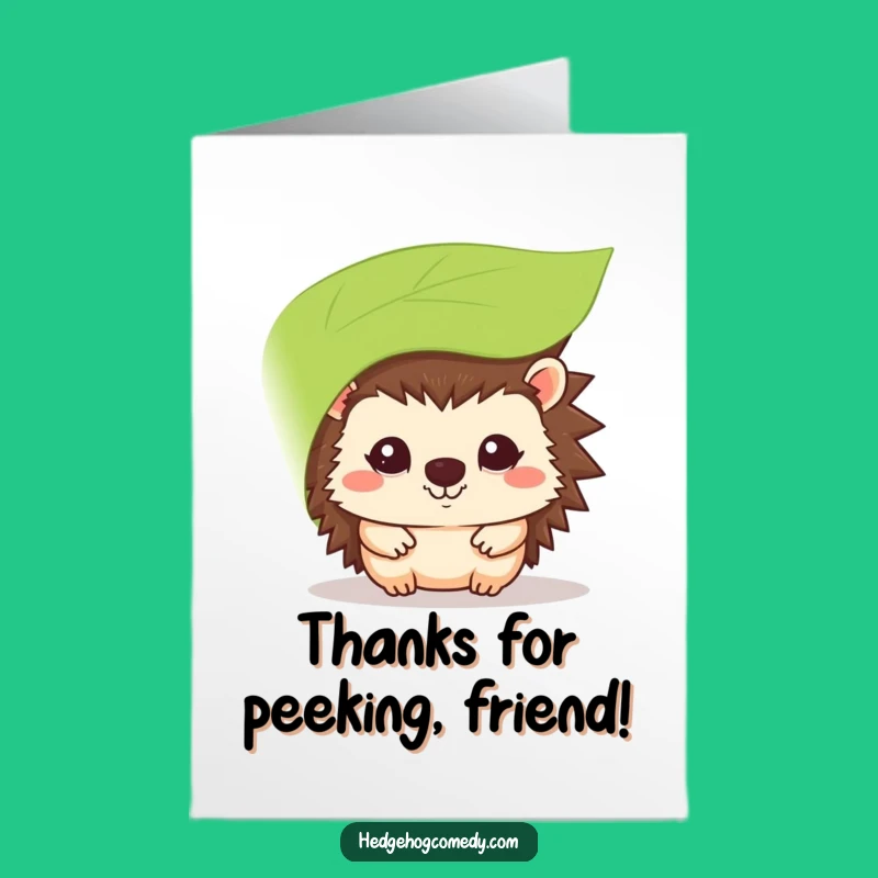 Free Printable Thank You Card: Shy Hedgehog Design, Perfect Downloadable Gift