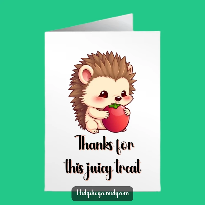 Free Printable Thank You Card: Timid Hedgehog, Heartfelt Downloadable Gift