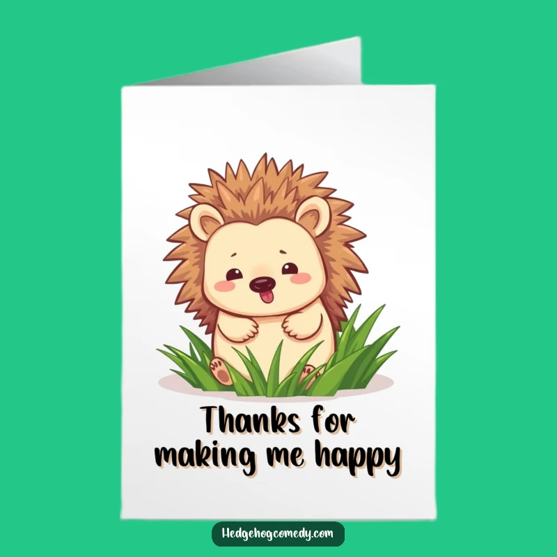 Free Printable Thank You Card: Waddling Hedgehog, Sunny Path, Funny Downloadable Gift