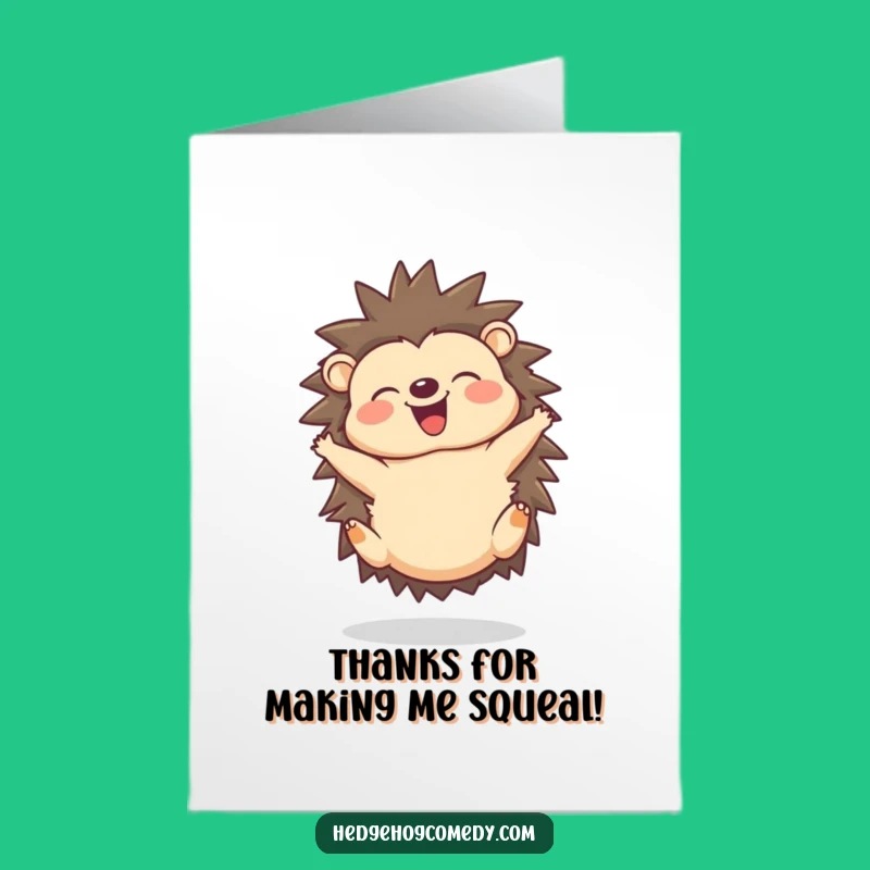 Free Printable Thank You Card: Joyful Hedgehog, Cheerful Downloadable Gift