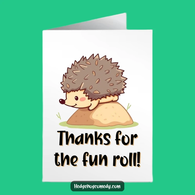 Free Printable Rolling Hedgehog Thank You Card: Cute Funny Downloadable Gift