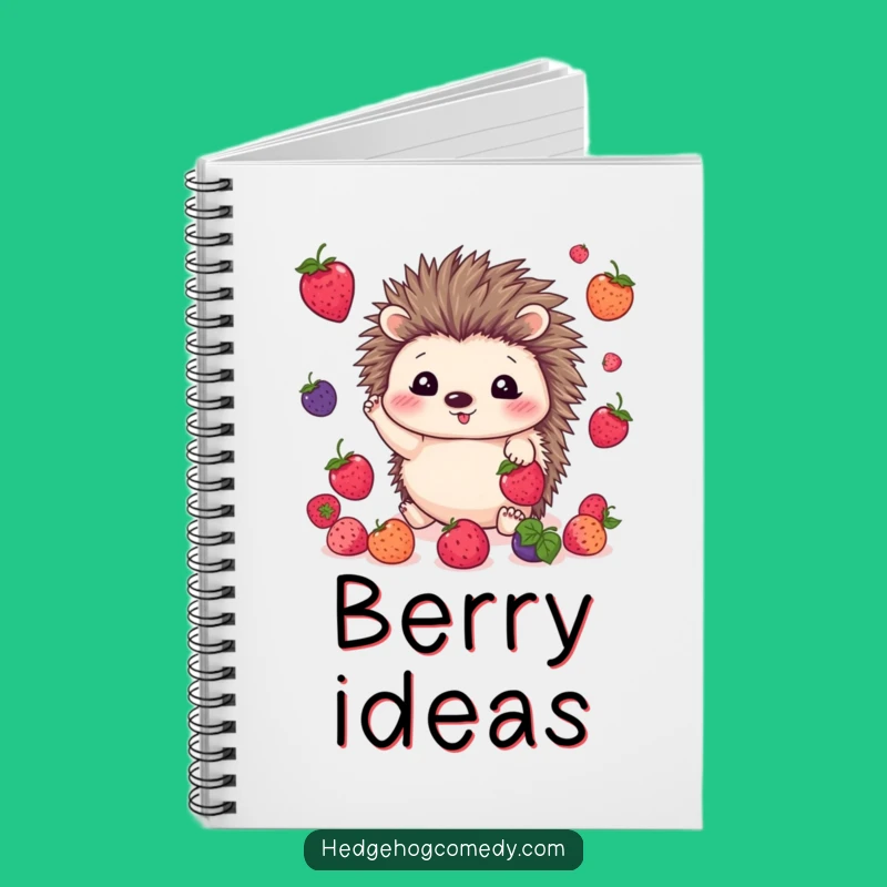 Funny Juggling Hedgehog Notebook: Cute Kawaii Journal for Berries