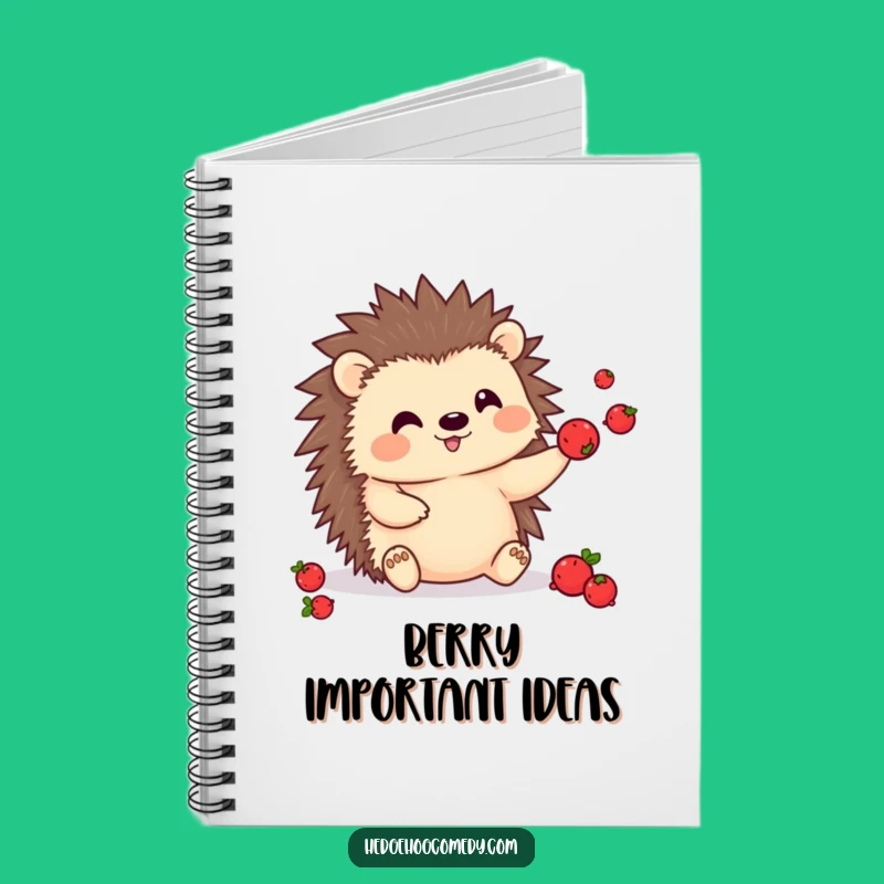 Funny Kawaii Hedgehog Berry Juggling Notebook - Cute Prickly Friend for Notes and Fun Gift