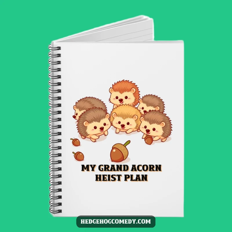 Funny Hedgehog Acorn Chase Notebook - Jot Down Ideas with Humor