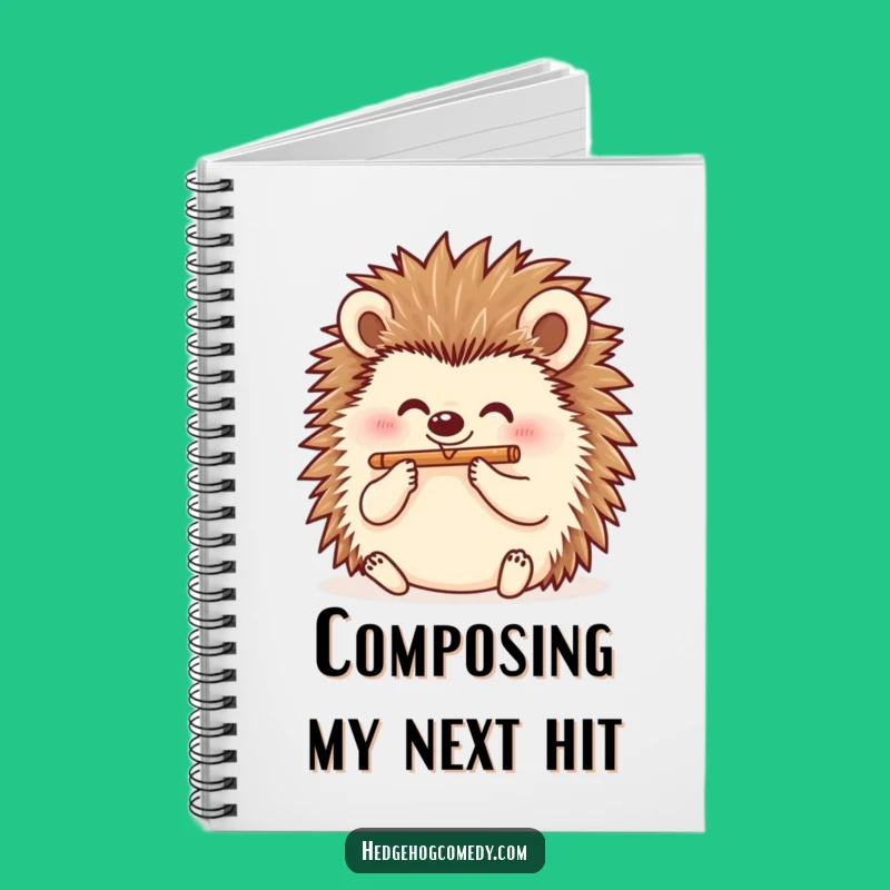 Funny Hedgehog Flutist Notebook: Compose Your Thoughts with Melody